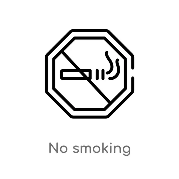 Nem Körvonalazza Dohányzás Vektorikont Izolált Fekete Egyszerű Vonal Elem Illusztráció — Stock Vector