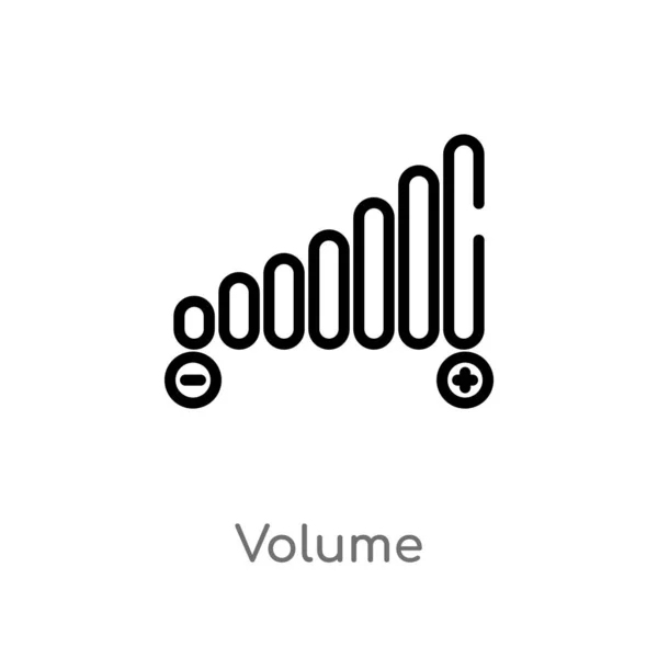 Delinear Volume Vetor Ícone Ilustração Elemento Linha Simples Preto Isolado — Vetor de Stock