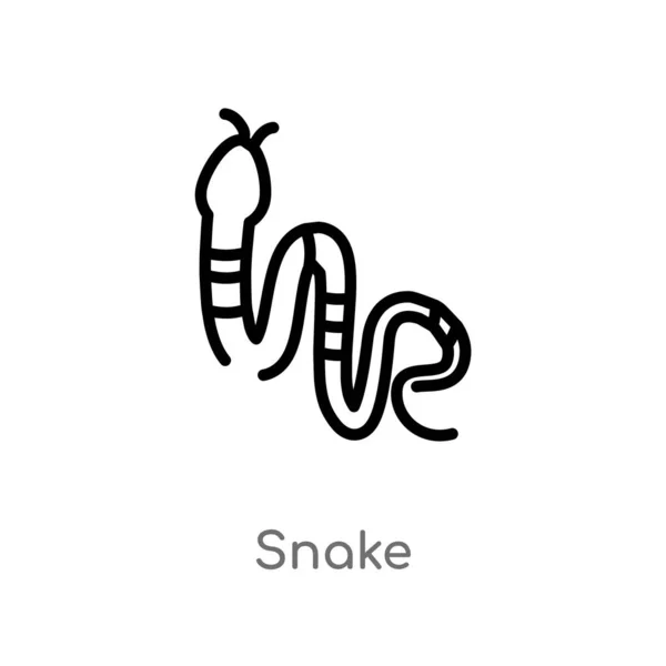 Contorno Icono Vector Serpiente Aislado Negro Simple Línea Elemento Ilustración — Archivo Imágenes Vectoriales