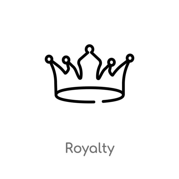 Overzicht Royalty Vector Icon Geïsoleerde Zwarte Eenvoudige Lijn Element Illustratie — Stockvector