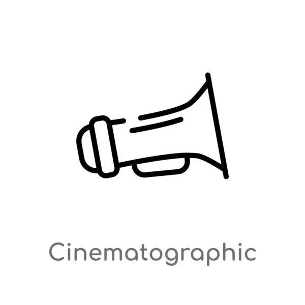 Aperçu Cinematographic Annonceur Vecteur Icône Illustration Isolée Élément Ligne Simple — Image vectorielle