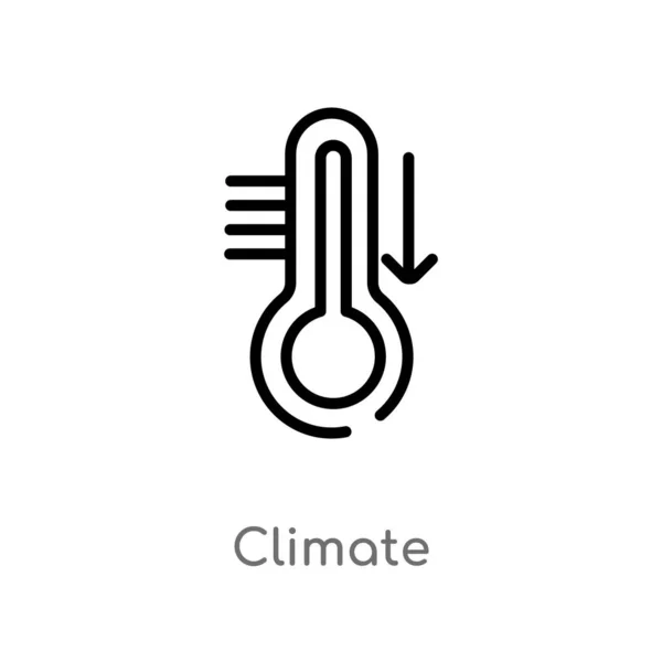 Contorno Icono Del Vector Climático Elemento Línea Simple Negro Aislado — Vector de stock