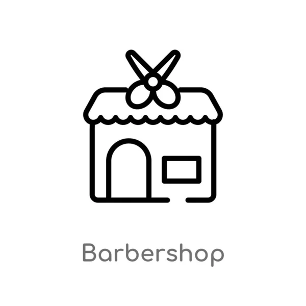 Umreißen Friseursalon Vektor Symbol Vereinzelte Schwarze Einfache Linienelemente Illustrieren Das — Stockvektor