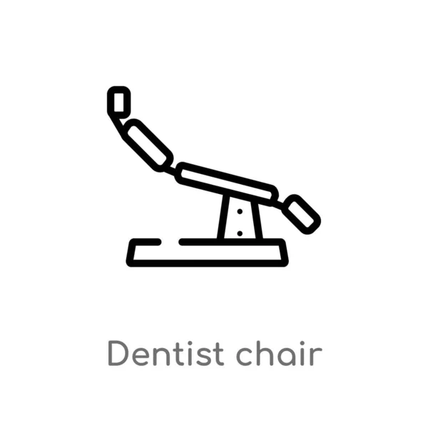 Delinear Ícone Vetor Cadeira Dentista Ilustração Elemento Linha Simples Preto — Vetor de Stock