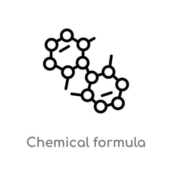 Delinear Química Fórmula Vetor Ícone Isoladamente Preto Simples Elemento Linha — Vetor de Stock