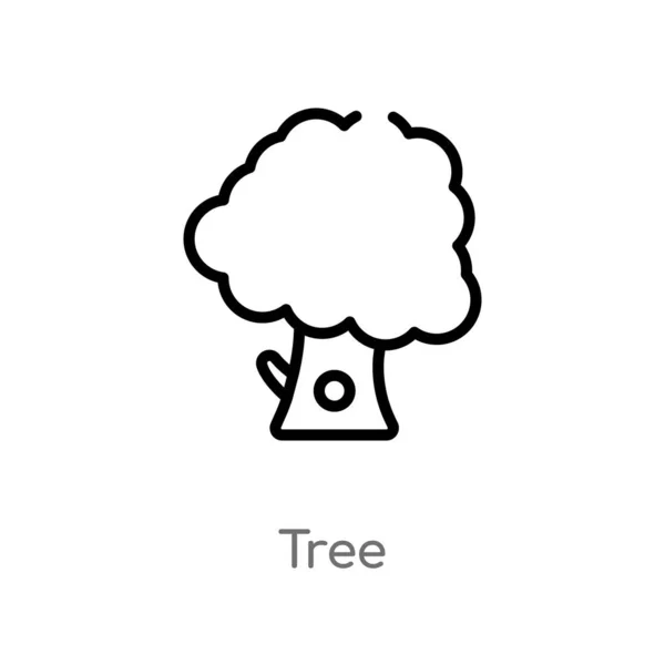 Umrissbaum Vektorsymbol Isolierte Schwarze Einfache Linie Element Illustration Aus Dem — Stockvektor