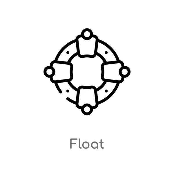 Contorno Icono Vector Flotador Elemento Línea Simple Negro Aislado Ilustración — Archivo Imágenes Vectoriales