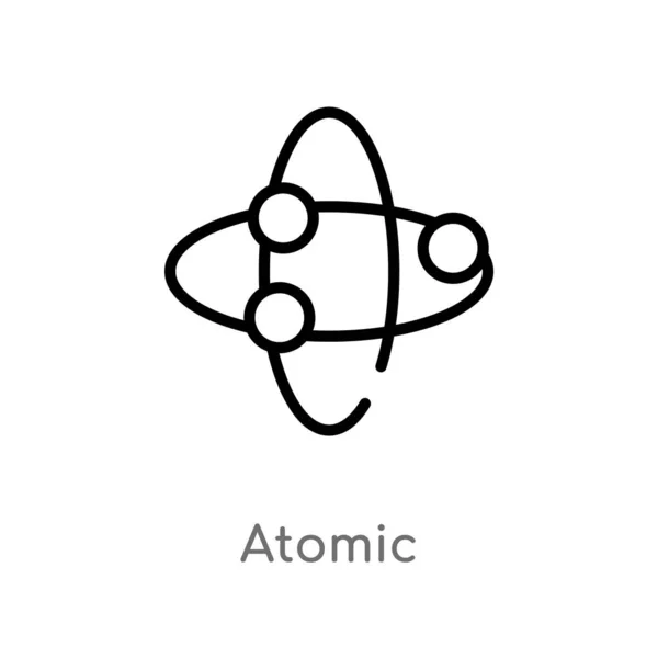 Outline Atomvektor Ikon Izolált Fekete Egyszerű Vonal Elem Illusztráció Ból — Stock Vector