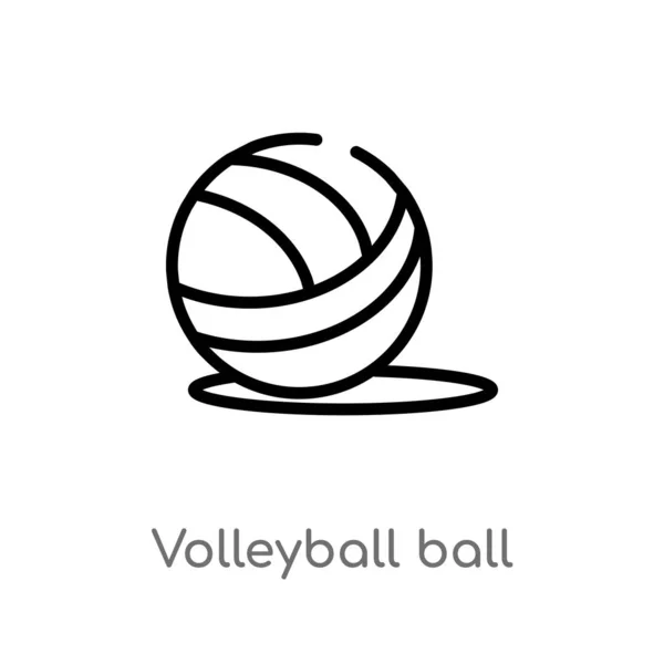Aperçu Icône Vectorielle Balle Volley Ball Illustration Isolée Élément Ligne — Image vectorielle