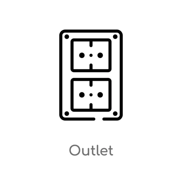 Outlet Vektor Symbol Umreißen Isolierte Schwarze Einfache Linie Element Illustration — Stockvektor
