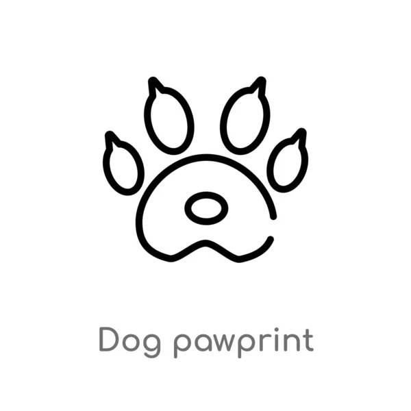 Εικονίδιο Διανυσματικού Φορέα Σκύλου Απομονωμένη Μαύρη Απλή Γραμμή Στοιχείο Εικόνα — Διανυσματικό Αρχείο