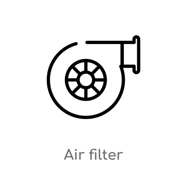 Outline Air Filter Vector Icon Isolated Black Simple Line Element — Stock Vector