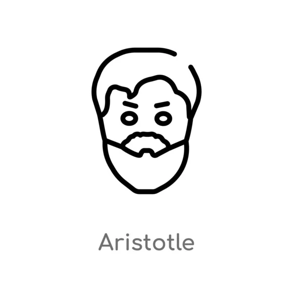 Kontur Aristoteles Vektor Ikonen Isolerad Svart Enkel Linje Element Illustration — Stock vektor