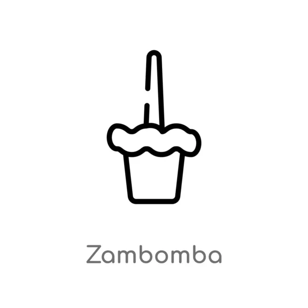 Contorno Icono Del Vector Zambomba Aislado Negro Simple Línea Elemento — Vector de stock