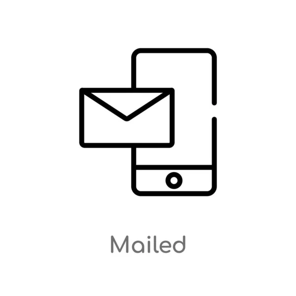 Aperçu Icône Vectorielle Envoyée Par Poste Illustration Isolée Élément Ligne — Image vectorielle