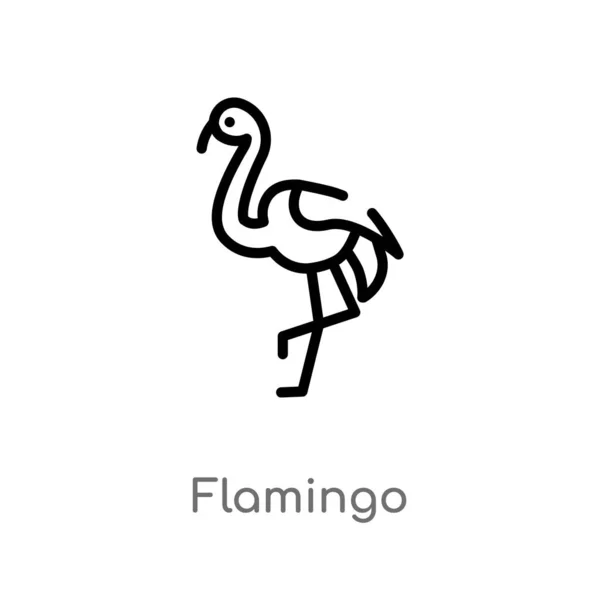 Contorno Icono Del Vector Flamenco Elemento Línea Simple Negro Aislado — Vector de stock