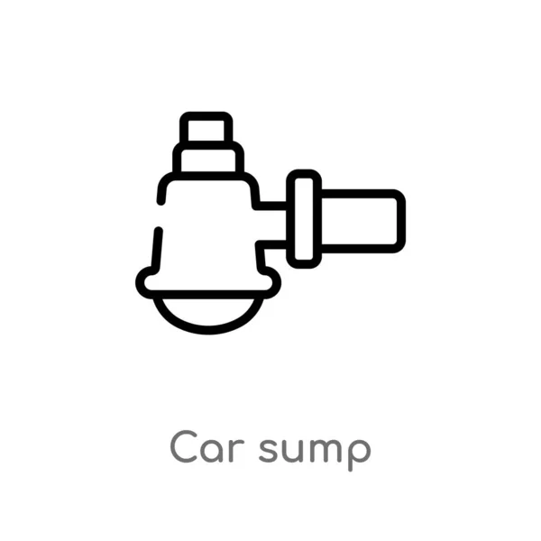 Contorno Del Coche Icono Del Vector Sumidero Aislado Negro Simple — Archivo Imágenes Vectoriales