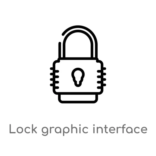 Contour Verrouillage Interface Graphique Icône Vectorielle Sécurité Illustration Isolée Élément — Image vectorielle