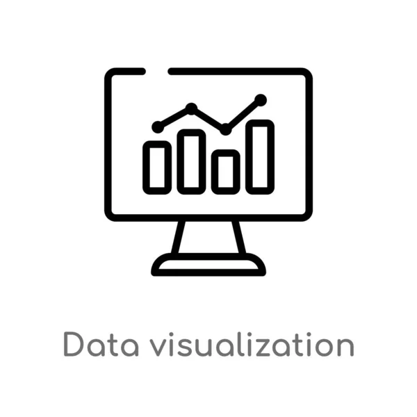 Esbozar Icono Vector Visualización Datos Aislado Negro Simple Línea Elemento — Archivo Imágenes Vectoriales