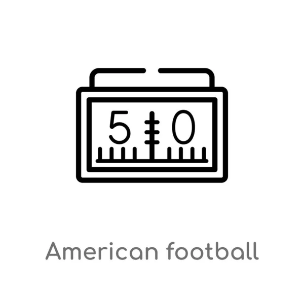 Набросок Американского Футбола Баллы Номера Векторные Значок Изолированная Черная Простая — стоковый вектор