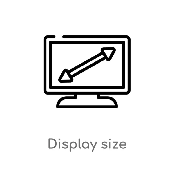 Contour Affichage Taille Icône Vectorielle Illustration Isolée Élément Ligne Simple — Image vectorielle
