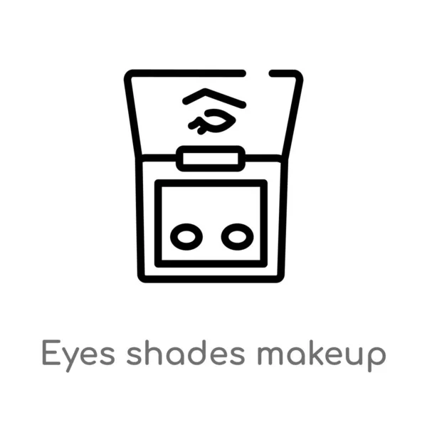 Outline Eyes Shades Makeup Vector Icon Isolated Black Simple Line — Stock Vector