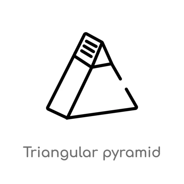 Contorno Icono Vector Pirámide Triangular Aislado Negro Simple Línea Elemento — Archivo Imágenes Vectoriales