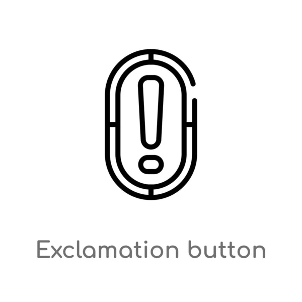 Contour Exclamation Icône Vectorielle Bouton Illustration Isolée Élément Ligne Simple — Image vectorielle