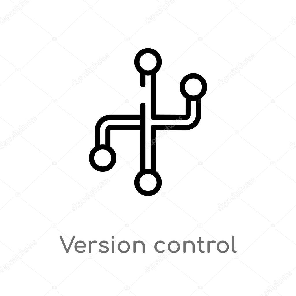 outline version control vector icon. isolated black simple line element illustration from technology concept. editable vector stroke version control icon on white background