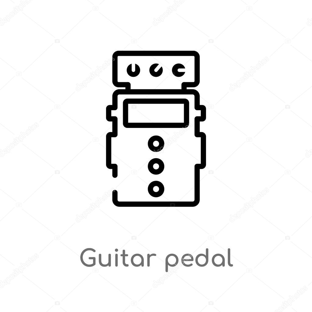 outline guitar pedal vector icon. isolated black simple line element illustration from music concept. editable vector stroke guitar pedal icon on white background