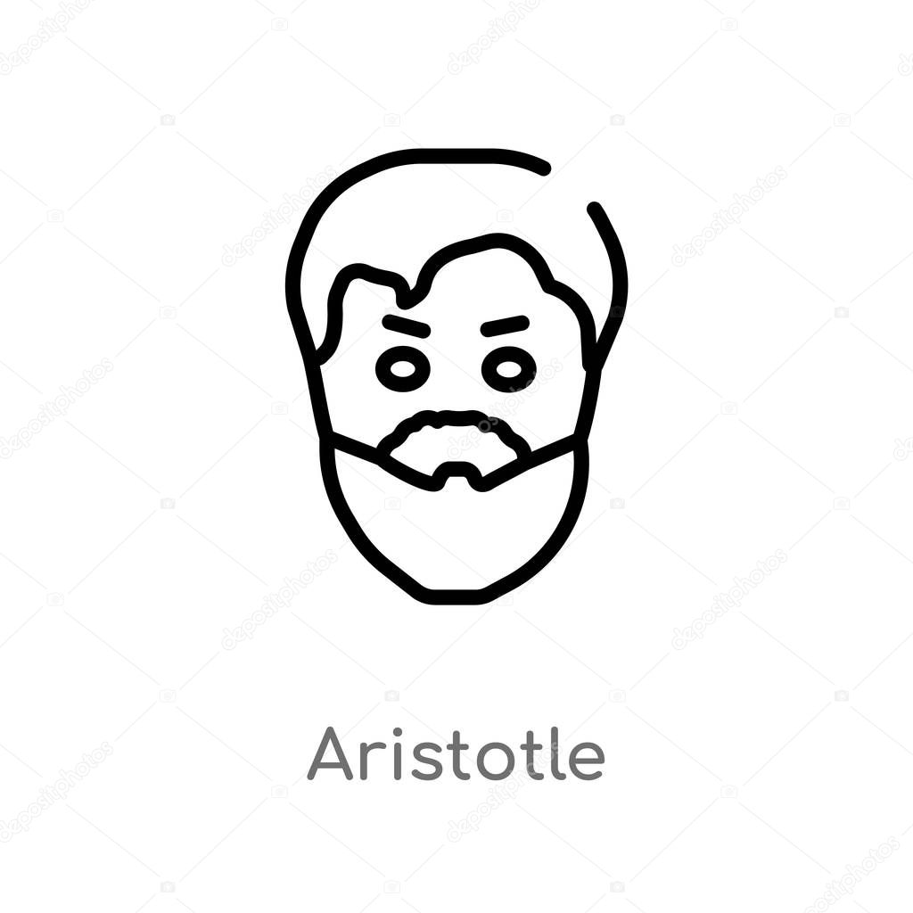 outline aristotle vector icon. isolated black simple line element illustration from greece concept. editable vector stroke aristotle icon on white background