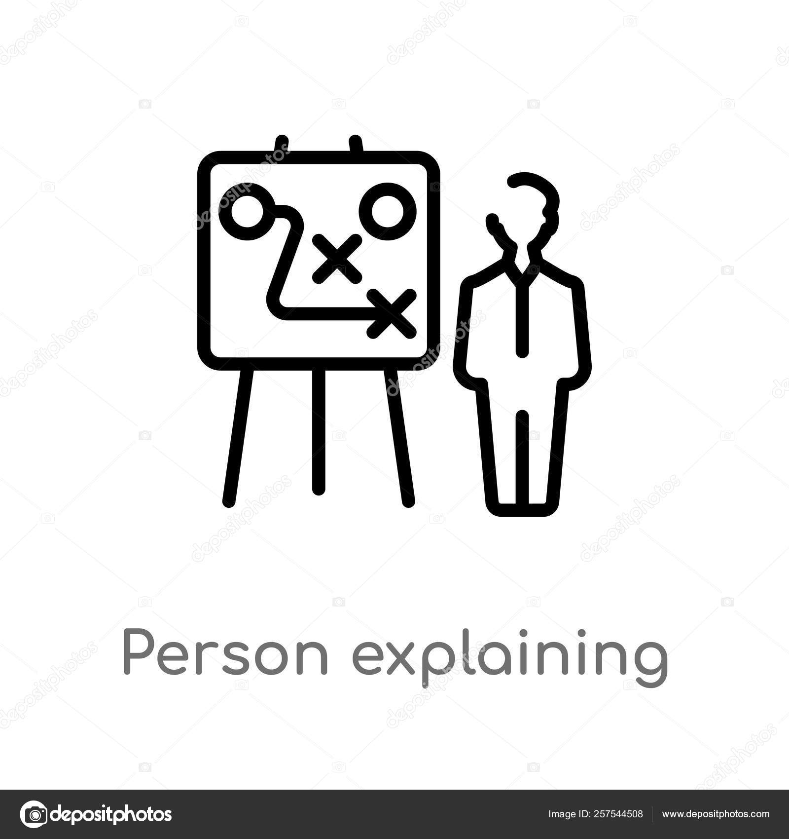 images Sketch Simple Person Outline https depositphotos com 257544508 stock illustration outline person explaining strategy board html