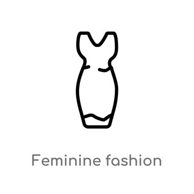 anahat kadınsı moda vektör simgesi. moda kavramından izole siyah basit çizgi elemanı illüstrasyon. beyaz arka plan üzerinde editable vektör vuruş kadınsı moda simgesi