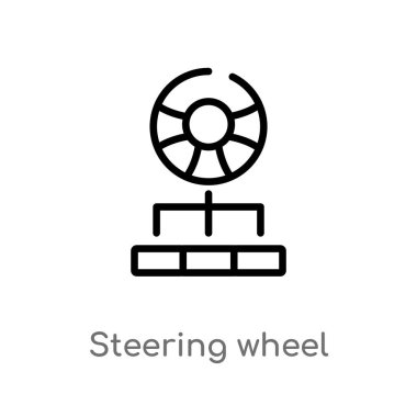 Anahat direksiyon vektör simgesi. basit çizgi eleman illüstrasyon izole Strateji kavramı. Beyaz arka planda düzenlenebilir vektör kontur direksiyon simgesi