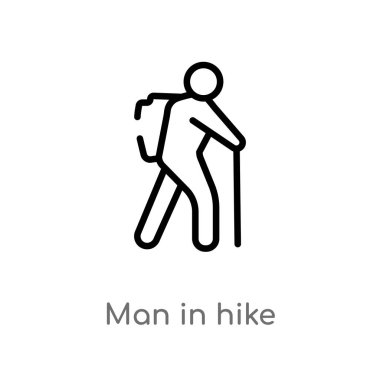 yürüyüş vektör simgesi adam anahat. insanlar izole basit çizgi eleman kavramı siyah. Beyaz arka planda yürüyüş simgesi düzenlenebilir vektör inme adam