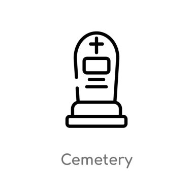 anahat mezarlık vektör simgesi. kültürler kavramından izole siyah basit çizgi elemanı illüstrasyon. beyaz arka plan üzerinde değiştirilebilir vektör vuruşu mezarlık simgesi
