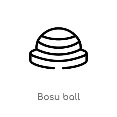 Anahat bosu top vektör simgesi. sade illüstrasyon izole spor salonu ve fitness kavramı siyah. Beyaz arka planda düzenlenebilir vektör kontur bosu topu simgesi