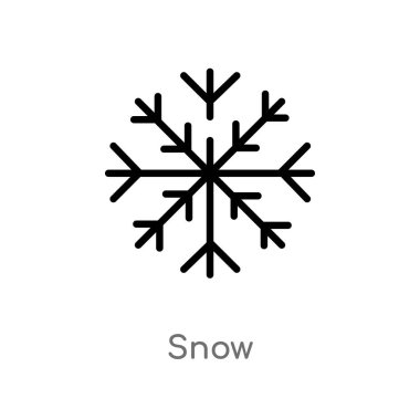 Anahat kar vektör simgesi. Basit hat eleman illüstrasyon izole hava kavramı siyah. Beyaz arka planda düzenlenebilir vektör kontur kar simgesi
