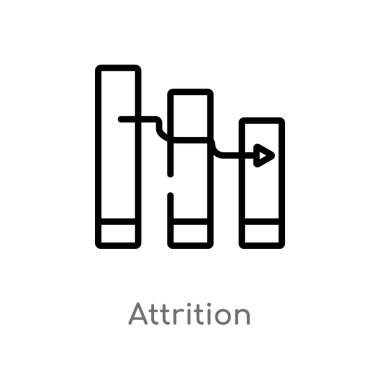 Anahat yıpratma vektör simgesi. insan kaynakları kavramı vektör izole eleman siyah. Beyaz arka planda düzenlenebilir vektör kontur yıpratma simgesi