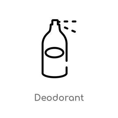 anahat deodorant vektör simgesi. güzellik kavramından izole siyah basit çizgi elemanı illüstrasyon. beyaz arka plan üzerinde editable vektör kontur deodorant simgesi