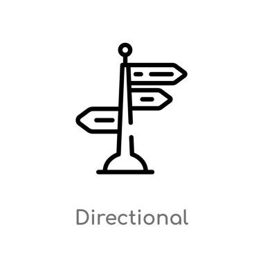 yön vektör simgesini anahat. vahşi batı kavramından izole siyah basit çizgi elemanı illüstrasyon. beyaz arka planda değiştirilebilir vektör kontur yön simgesi