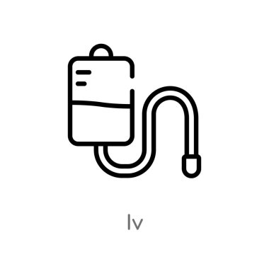 Anahat iv vektör simgesi. basit izole hat eleman illüstrasyon tıbbi kavramı. Beyaz arka planda düzenlenebilir vektör kontur iv simgesi