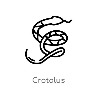 anahat crotalus vektör simgesi. çöl kavramından izole siyah basit çizgi elemanı illüstrasyon. beyaz arka plan üzerinde editable vektör kontur crotalus simgesi