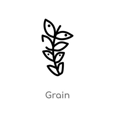 tane vektör simgesini anahat. alkol kavramından izole siyah basit çizgi elemanı illüstrasyon. beyaz arka planda değiştirilebilir vektör konçeksi gren ikonu