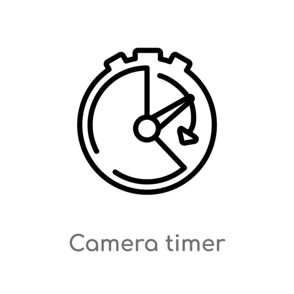 Anahat Kamera Zamanlayıcı Vektör Simgesi Elektronik Malzeme Dolgu Kavramından Izole — Stok Vektör