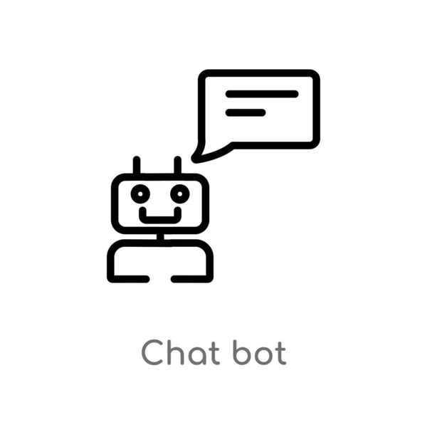 Esboço Bate Papo Ícone Vetor Bot Isolado Preto Simples Ilustração — Vetor de Stock