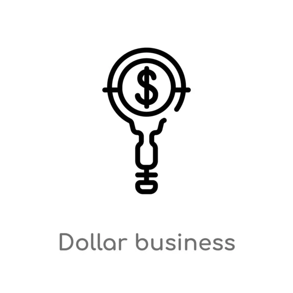 Aperçu Dollar Entreprise Vecteur Recherche Icône Illustration Isolée Élément Ligne — Image vectorielle