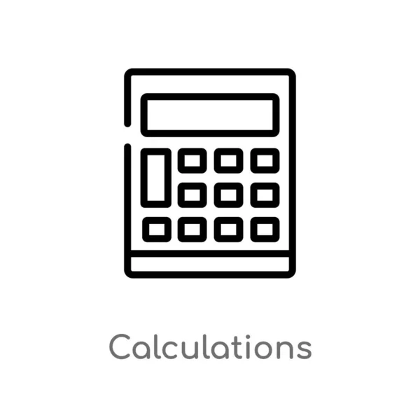 Umrissberechnungen Vektor Symbol Isolierte Darstellung Schwarzer Einfacher Linien Aus Dem — Stockvektor
