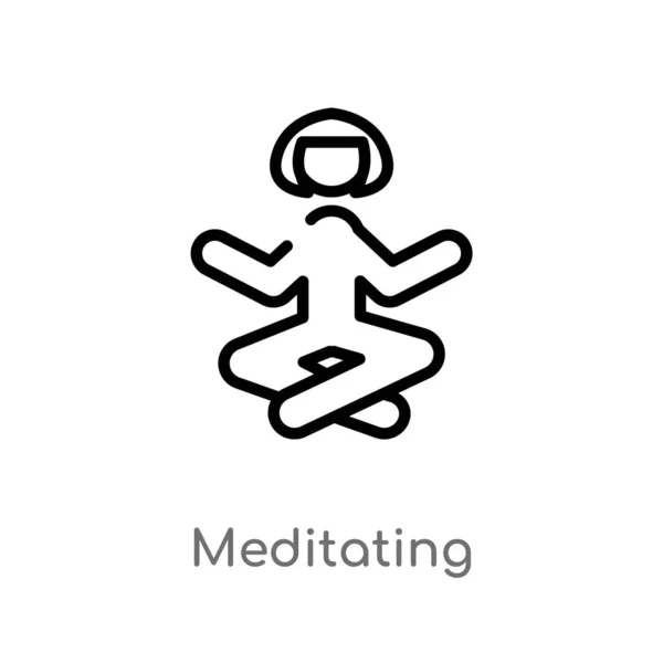 Anahat Meditasyon Vektör Simgesi Aktivite Hobiler Kavramından Izole Siyah Basit — Stok Vektör