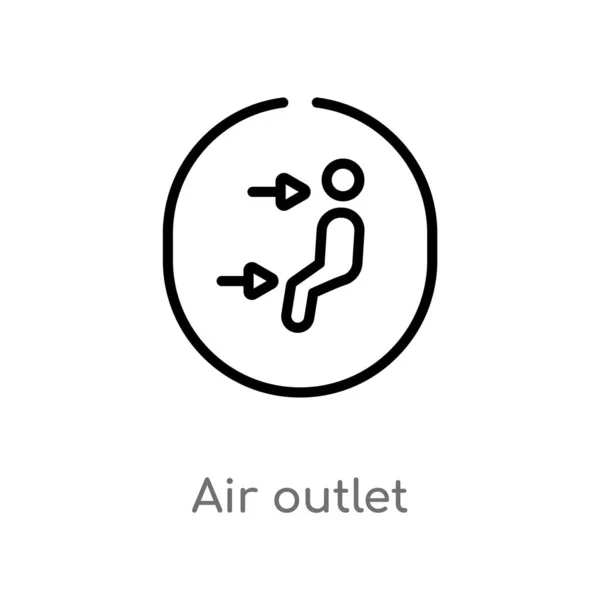 Outline Air Outlet Vector Icon Isolated Black Simple Line Element — Stock Vector